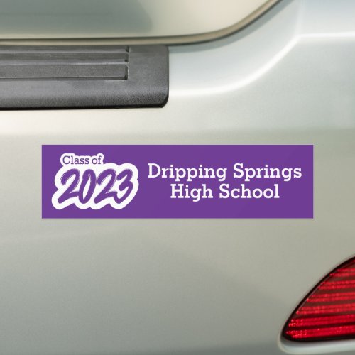 Purple Bold Brush Class of 2023 Bumper Sticker