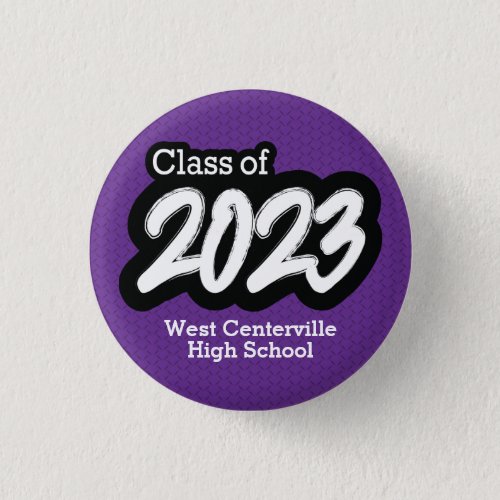 Purple Bold Brush Class of 2023 Button