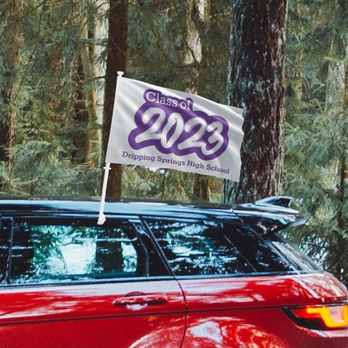 Purple Bold Brush Class of 2023 Car Flag