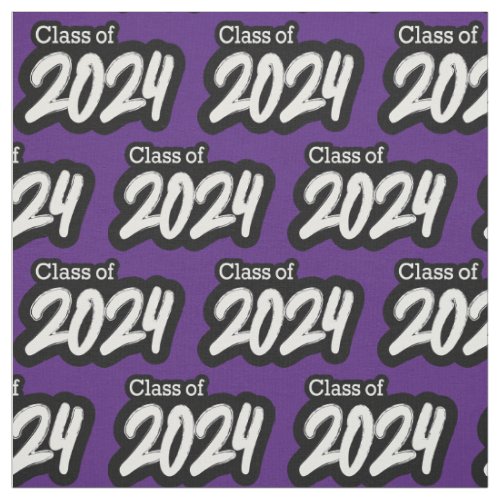 Purple Bold Brush Class of 2024 Fabric