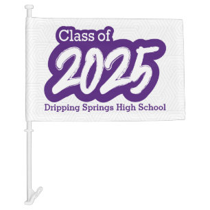 Purple Bold Brush Class of 2025 Car Flag