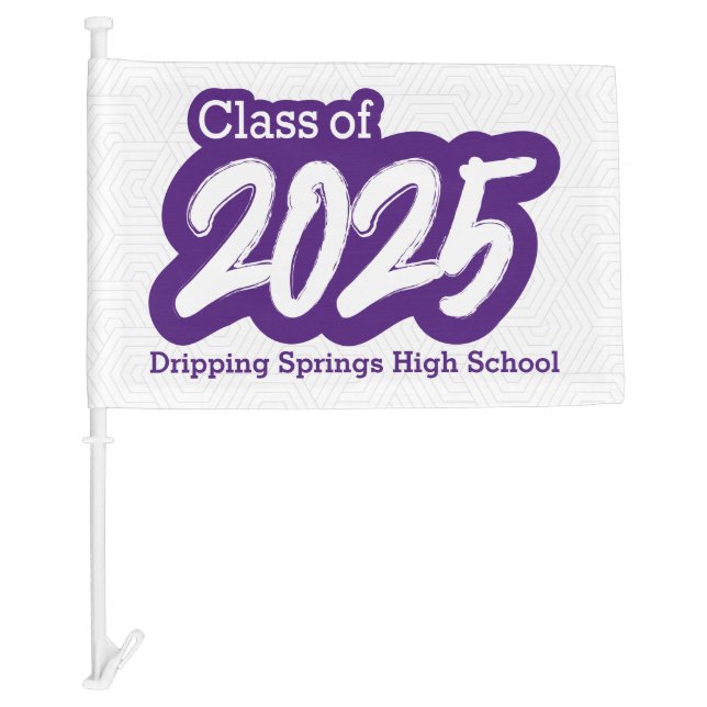 Purple Bold Brush Class of 2025 Car Flag (Front)