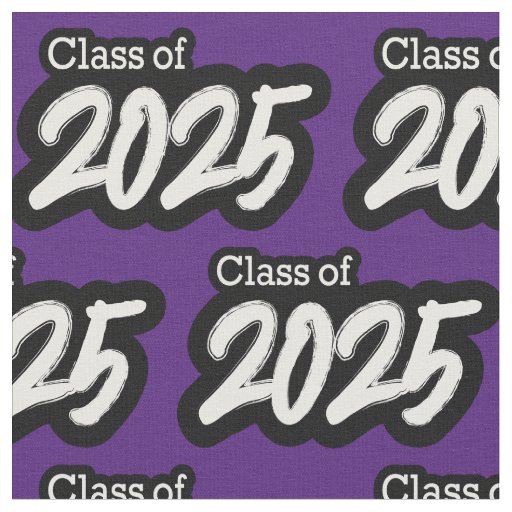 Purple Bold Brush Class of 2025 Fabric