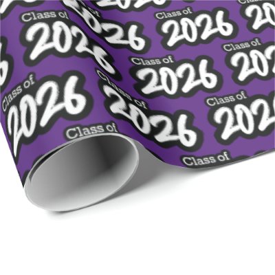 Purple Bold Brush Class of 2026 Wrapping Paper