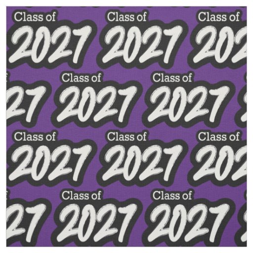 Purple Bold Brush Class of 2027 Fabric