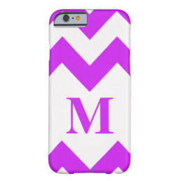 Purple Bold Chevron with monogram Barely There iPhone 6 Case