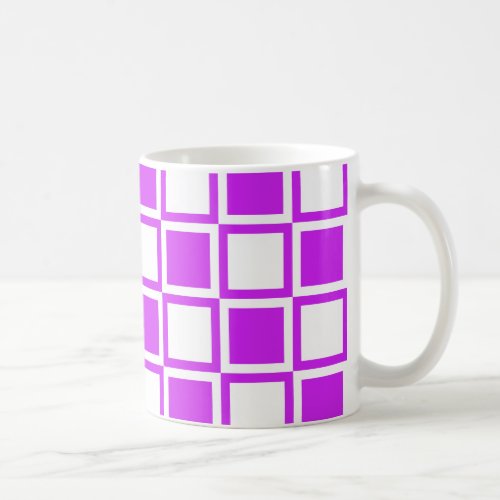 Purple Bold Mod Squares Coffee Mug