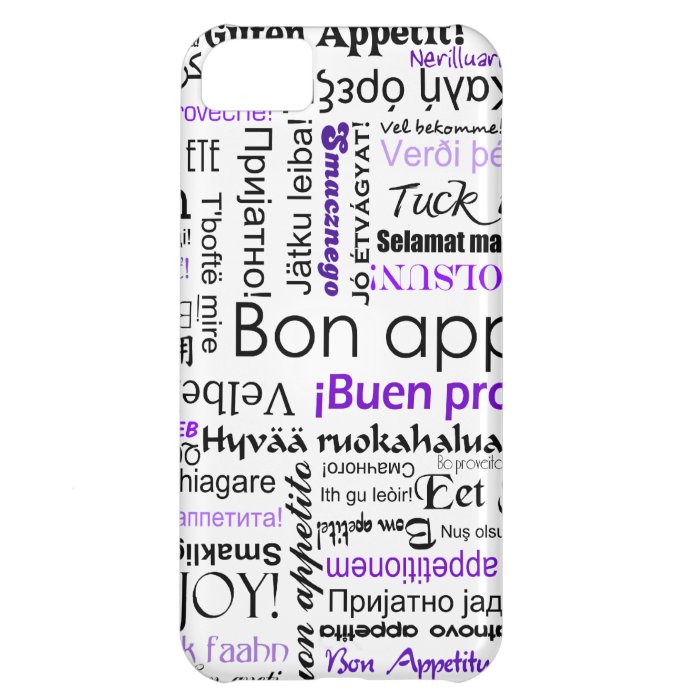 Purple Bon appetit in many languages Case For iPhone 5C