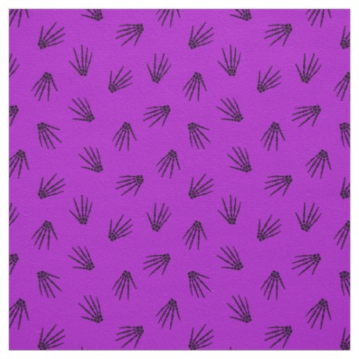 Purple Bones Happy Halloween Modern Fabric