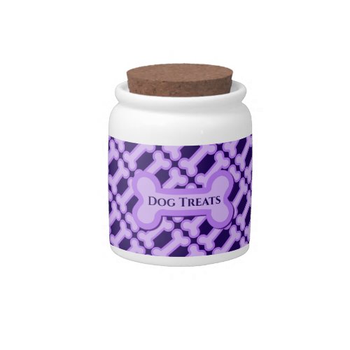 Purple Bones Pattern Dog Treats Jar