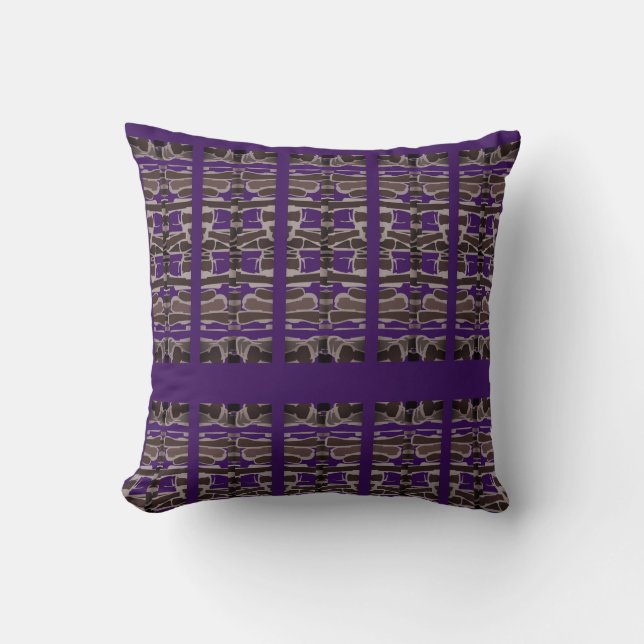 Purple Bones Throw Pillow (Front)