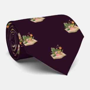 Purple Book and Flowers Novelist Work, Graduation  Neck Tie