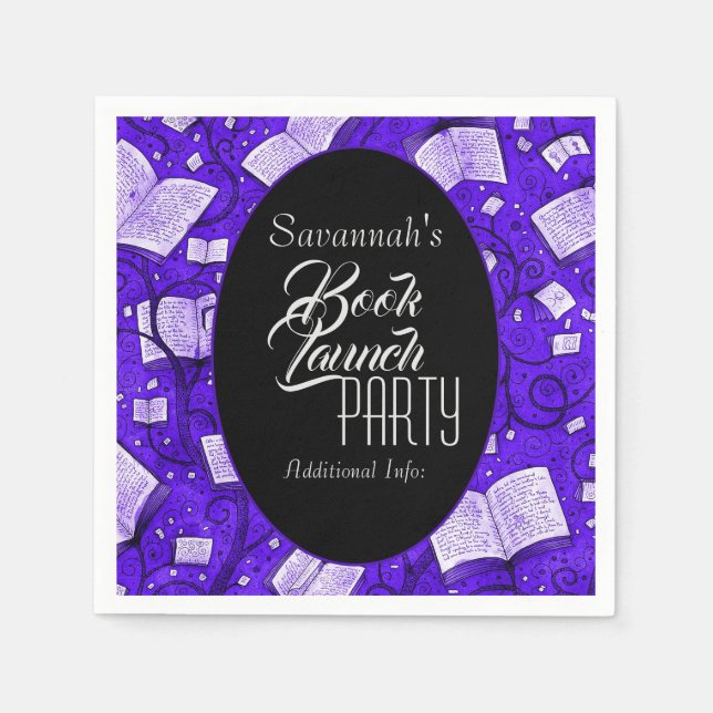 Purple Book Launch Party Napkins (Front)