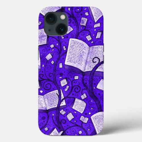 Purple Books Background iPhone 13 Case