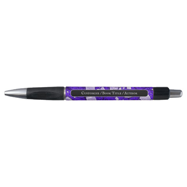 Purple Books Background Promotional Pen (Front)