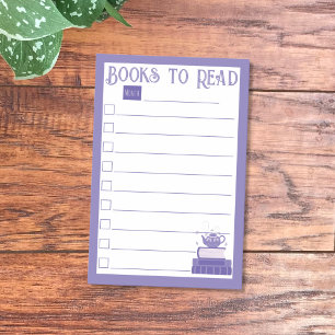 Purple Books To Read List Post-It Notes