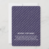 Purple Bookworm Book Baby Shower Invitation (Back)