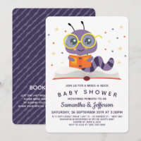 Purple Bookworm Book Baby Shower