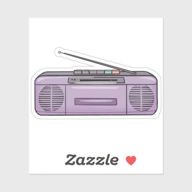 Purple boom box sticker (Sheet)