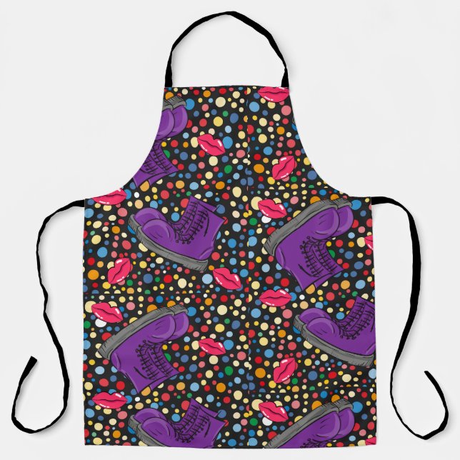 purple boots All-Over Print Apron (Front)