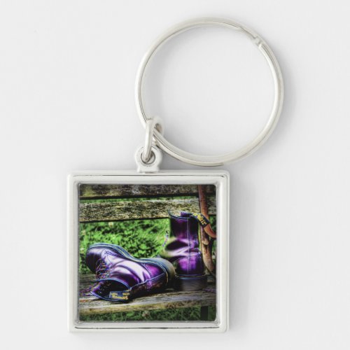 Purple Boots Keychain