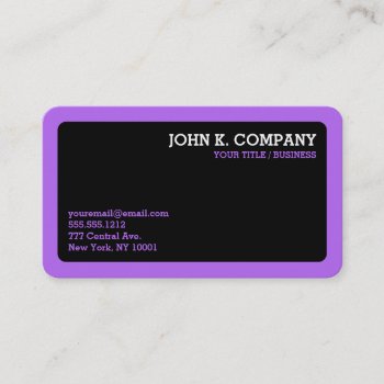 Purple Border Black Lavender Minimal Business Card by inkbrook at Zazzle