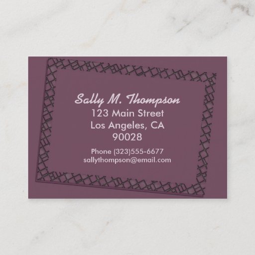 Customizable purple Border Frame Business Card Templates