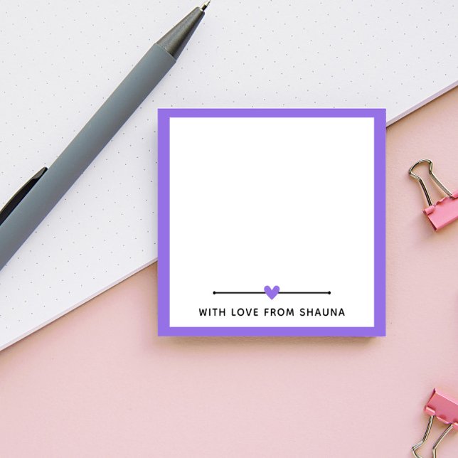 Purple Border & Heart With Love From Post-it Notes (Creator Uploaded)
