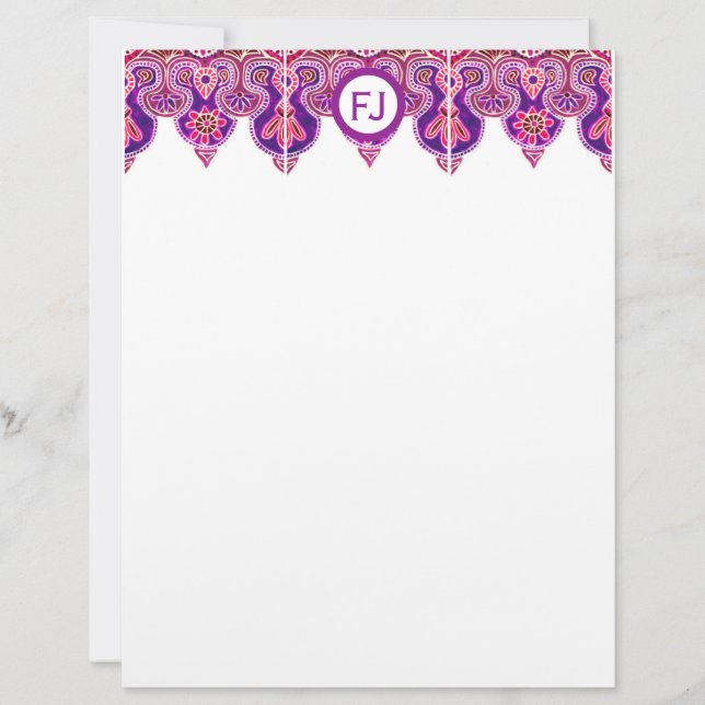 Purple Border Stationary Letterhead (Front)