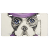 Cute Boston Terrier Dog License Plate Zazzle