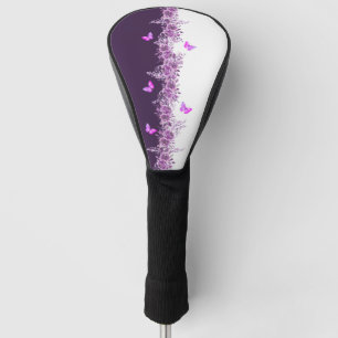 Purple Botanical Butterflies Golf Head Cover