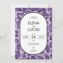 Purple Botanical Eucalyptus Wedding Invitation