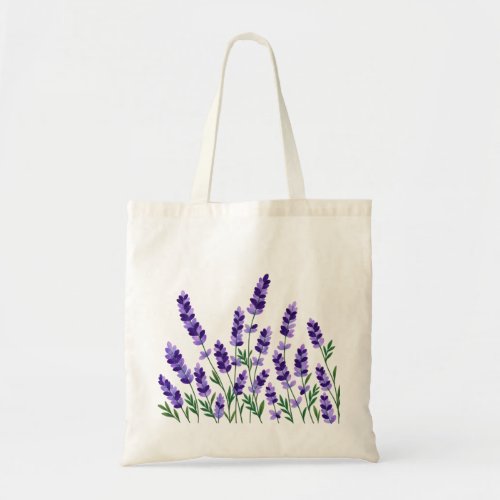 Purple Botanical Floral Design Tote Bag