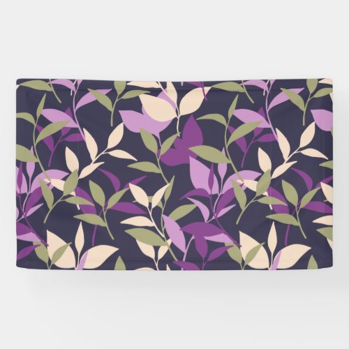 Purple Botanical Leaves Garden Banner