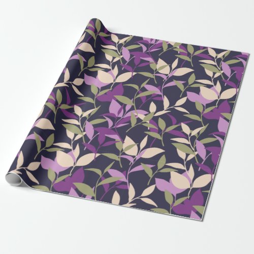 Purple Botanical Leaves Garden Classic Wrapping Paper