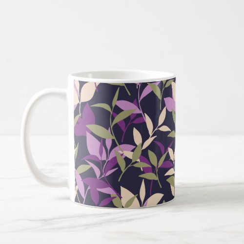 Purple Botanical Leaves Garden Coffee Mug