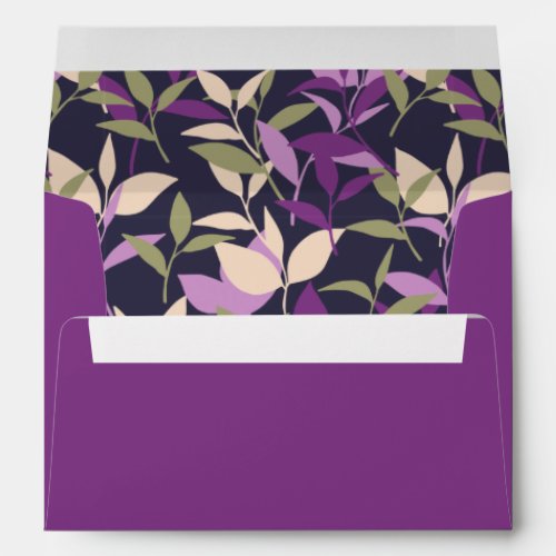 Purple Botanical Leaves Garden Envelope