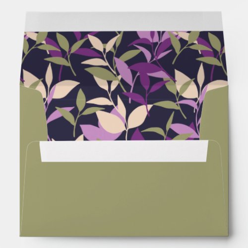 Purple Botanical Leaves Garden Envelope