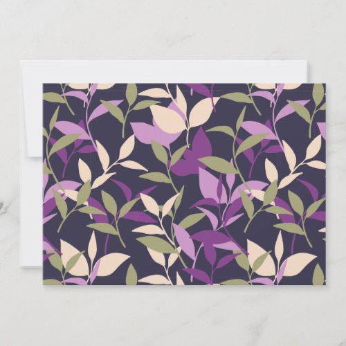 Purple Botanical Leaves Garden Holiday Card