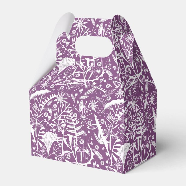 Purple Botanical Modern Favor Boxes (Front Side)