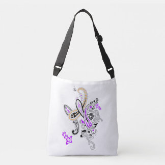 Purple Botanical Paisley Crossbody Bag