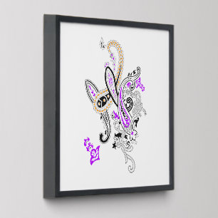 Purple Botanical Paisley Photo Tile
