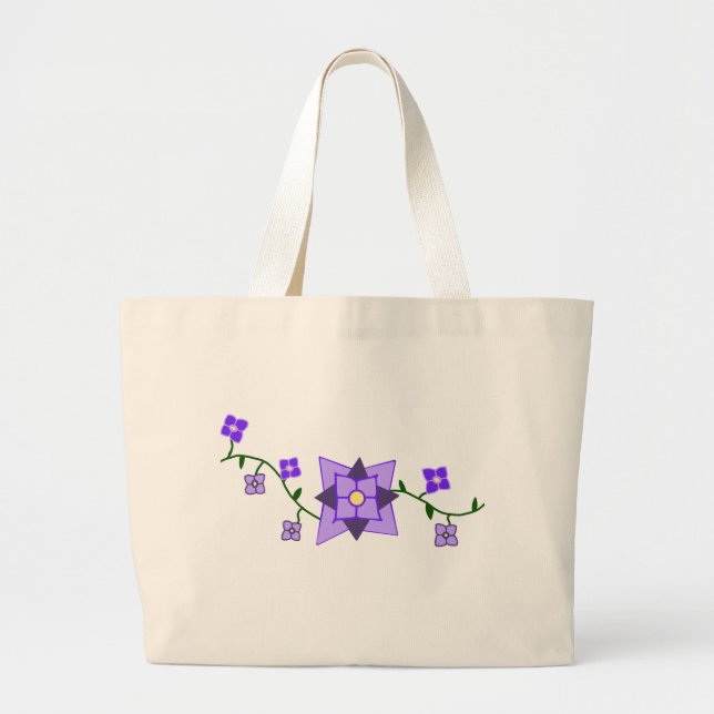 Purple Botanical Tote Bag (Front)