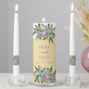 Purple Botanical Wedding Unity Candle