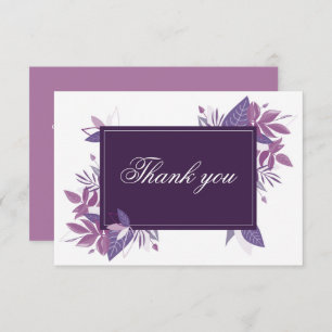 Purple botanical wedding. Violet lilac foliage Thank You Card
