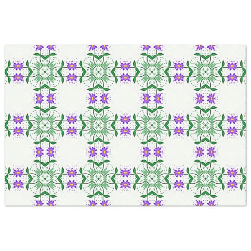 purple botanicals tissue paper