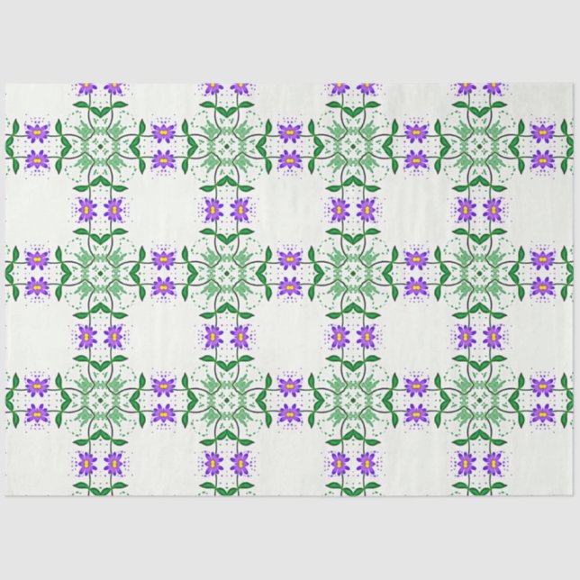 purple botanicals tissue paper (Front)