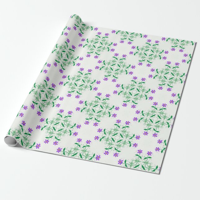 purple botanicals wrapping paper (Unrolled)