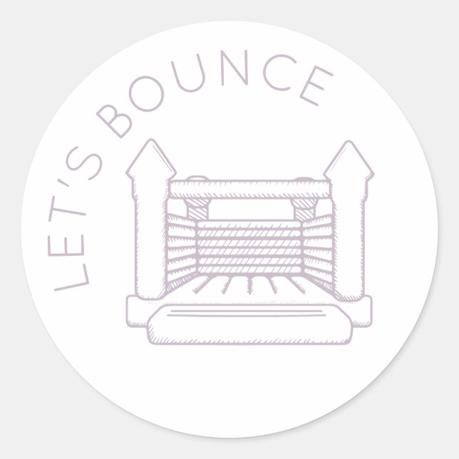 Purple Bounce House "Let's Bounce" Sticker (Front)