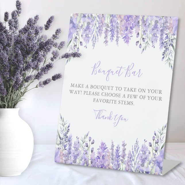 Purple Bouquet Flower Bar Pedestal Sign (Purple Bouquet Flower Bar Pedestal Sign)